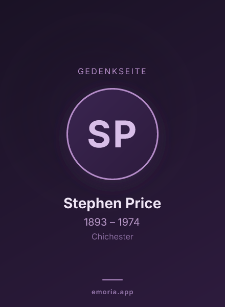 Gedenkportrait von Stephen Price