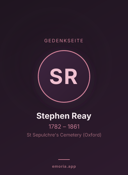 Gedenkportrait von Stephen Reay