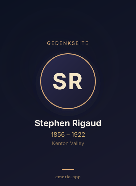 Gedenkportrait von Stephen Rigaud