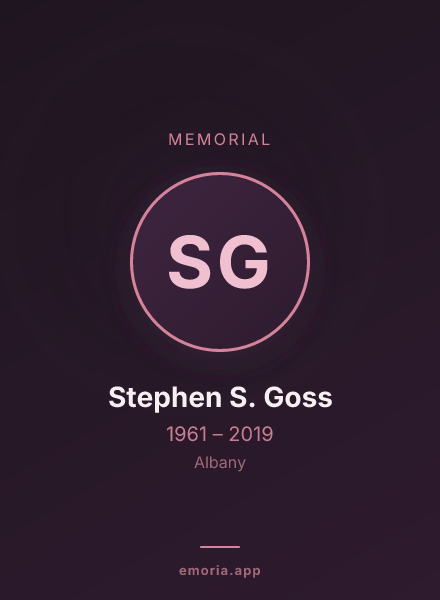 Memorial portrait of Stephen S. Goss