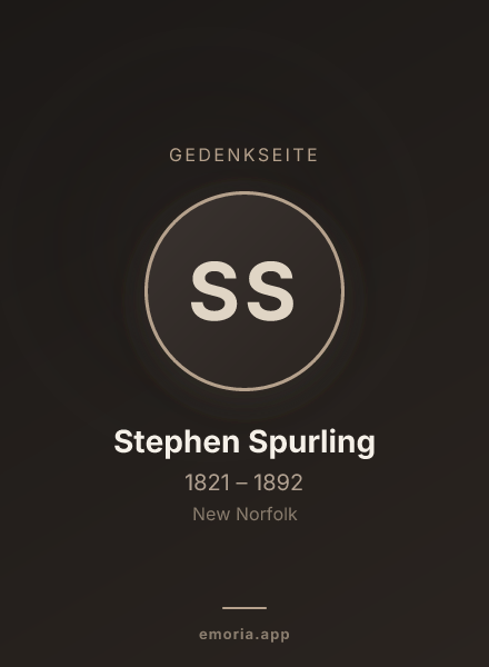 Gedenkportrait von Stephen Spurling