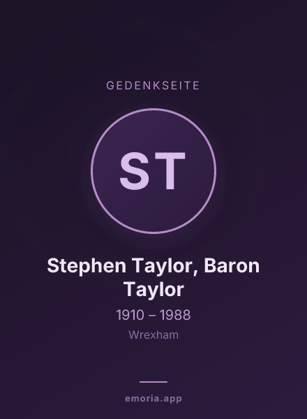 Gedenkportrait von Stephen Taylor, Baron Taylor