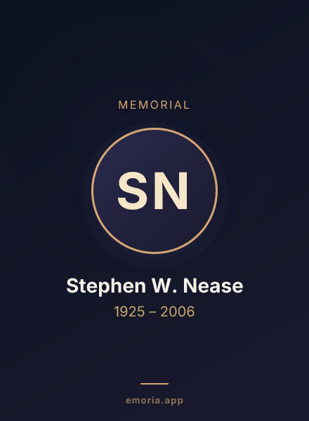 Memorial portrait of Stephen W. Nease