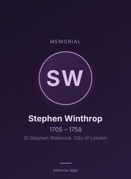 Memorial portrait of Stephen Winthrop