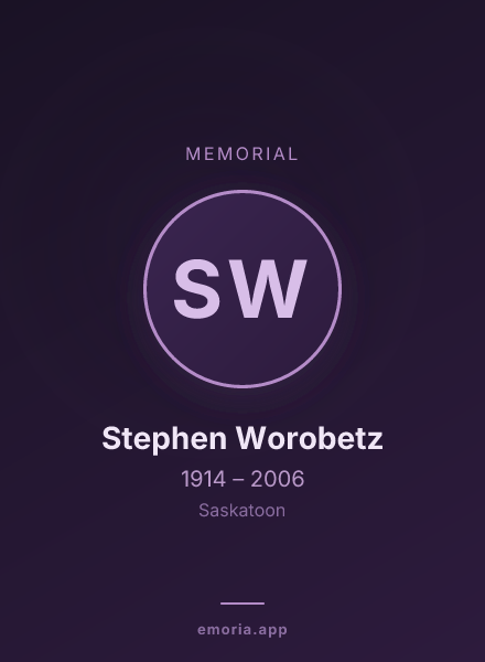Memorial portrait of Stephen Worobetz