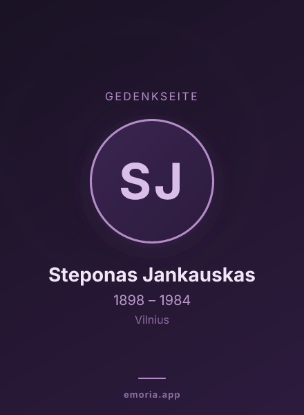 Gedenkportrait von Steponas Jankauskas