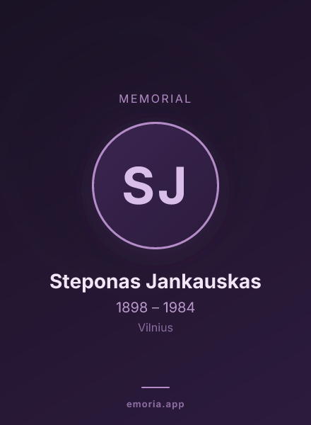 Memorial portrait of Steponas Jankauskas