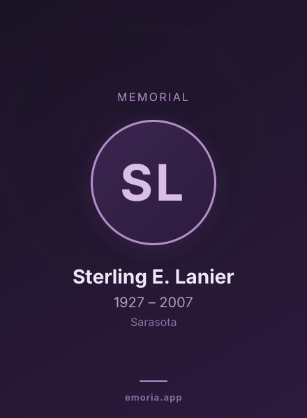 Memorial portrait of Sterling E. Lanier