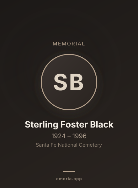 Memorial portrait of Sterling Foster Black