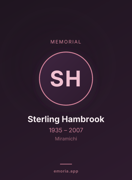 Memorial portrait of Sterling Hambrook