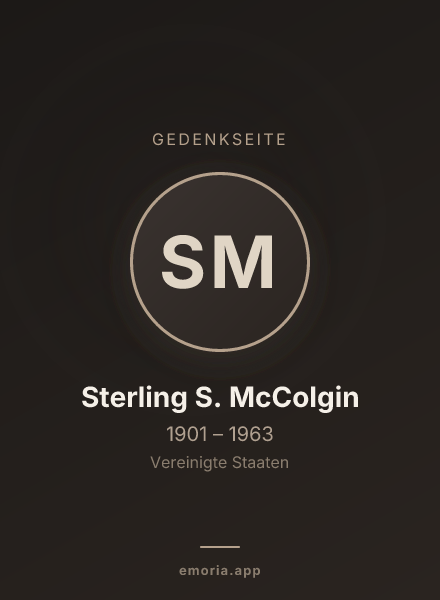Gedenkportrait von Sterling S. McColgin