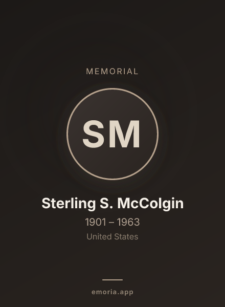 Memorial portrait of Sterling S. McColgin