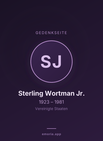 Gedenkportrait von Sterling Wortman Jr.