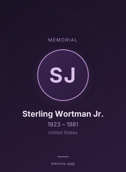 Memorial portrait of Sterling Wortman Jr.