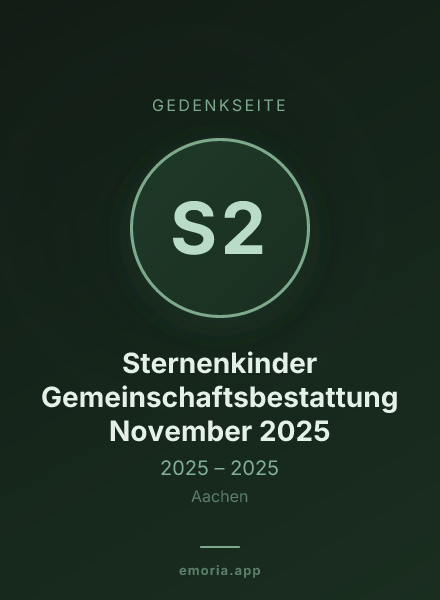 Gedenkportrait von Sternenkinder Gemeinschaftsbestattung November 2025