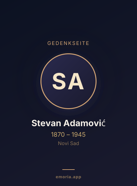 Gedenkportrait von Stevan Adamović