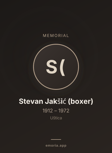 Memorial portrait of Stevan Jakšić (boxer)