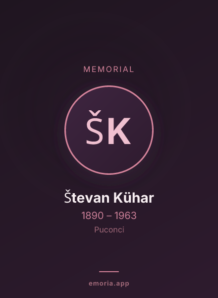 Memorial portrait of Števan Kühar
