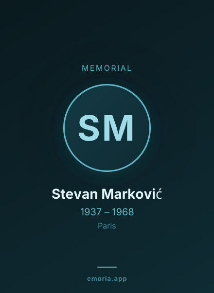 Memorial portrait of Stevan Marković