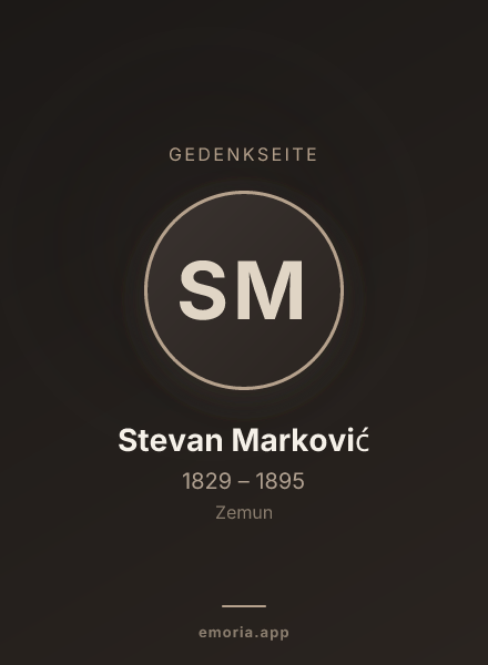 Gedenkportrait von Stevan Marković