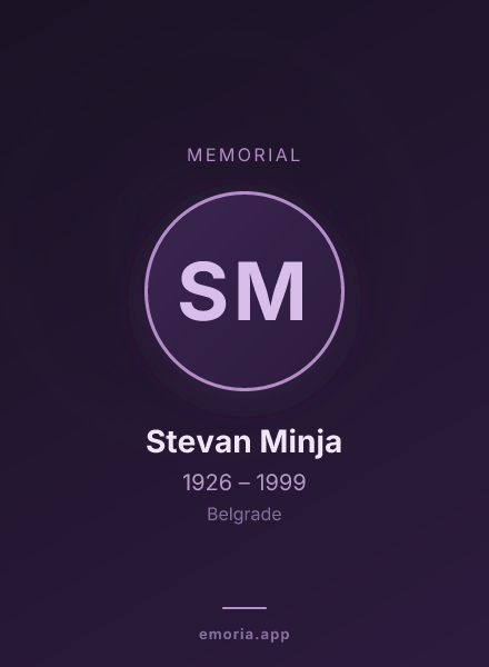 Memorial portrait of Stevan Minja