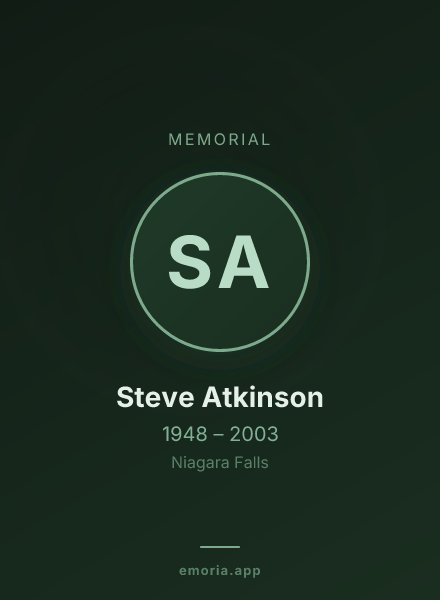 Memorial portrait of Steve Atkinson