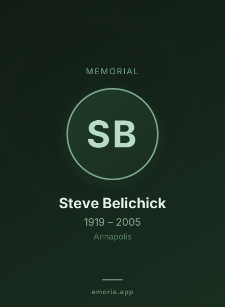 Memorial portrait of Steve Belichick