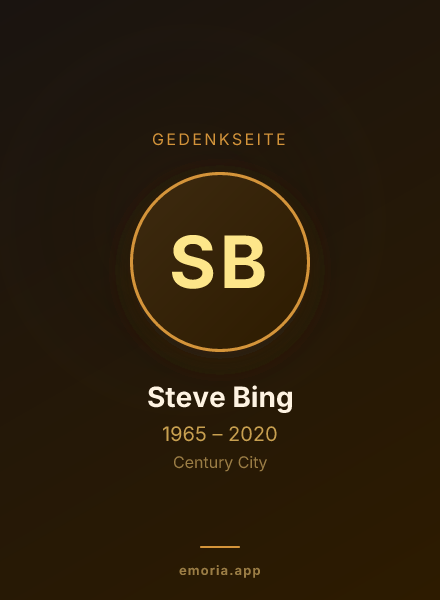 Gedenkportrait von Steve Bing