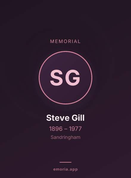 Memorial portrait of Steve Gill