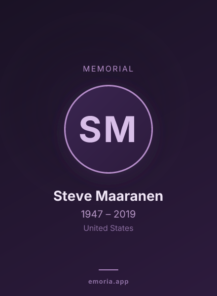 Memorial portrait of Steve Maaranen