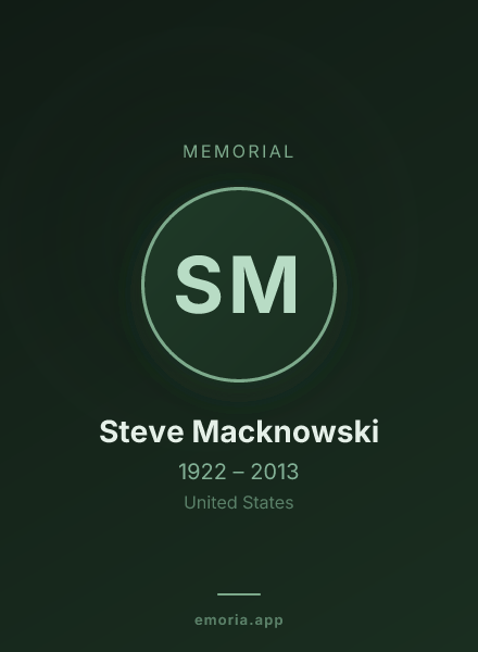 Memorial portrait of Steve Macknowski