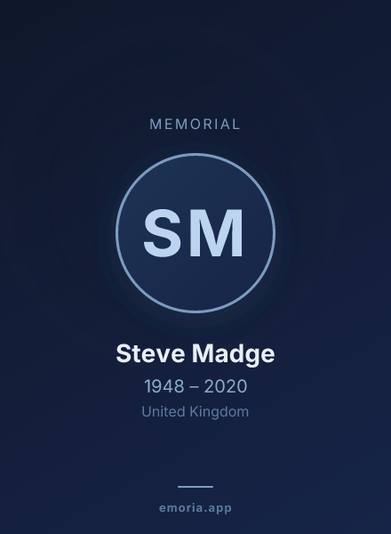Memorial portrait of Steve Madge