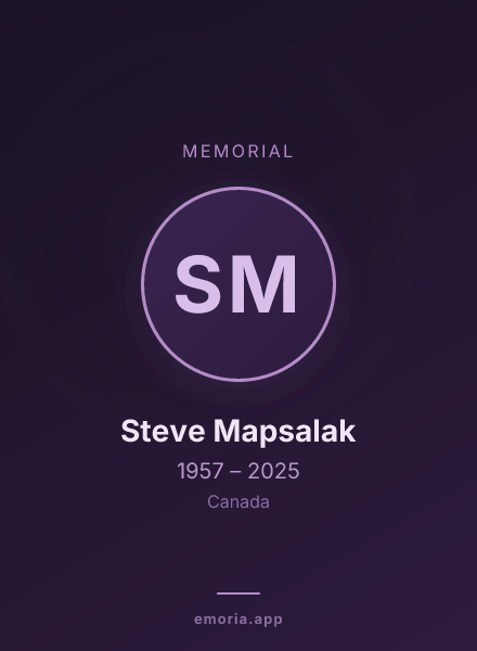 Memorial portrait of Steve Mapsalak