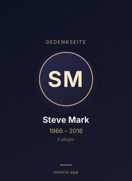 Gedenkportrait von Steve Mark