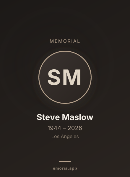 Memorial portrait of Steve Maslow