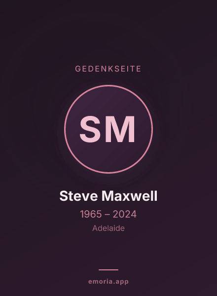 Gedenkportrait von Steve Maxwell