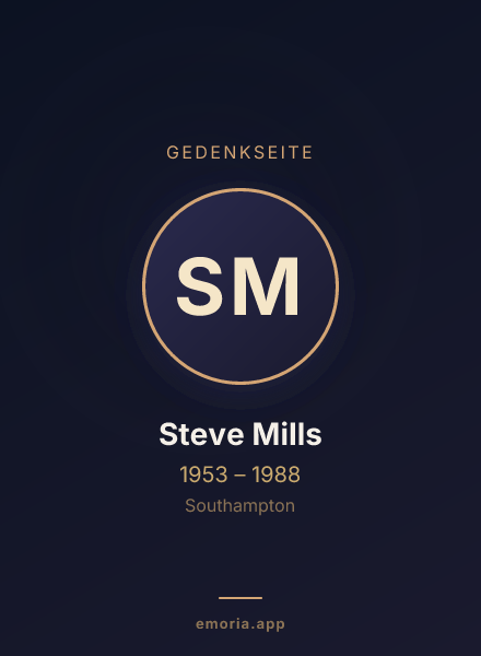 Gedenkportrait von Steve Mills