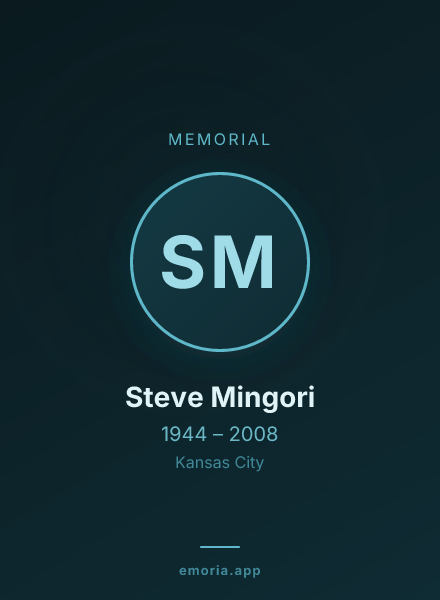 Memorial portrait of Steve Mingori
