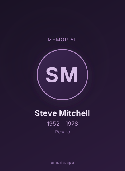 Memorial portrait of Steve Mitchell