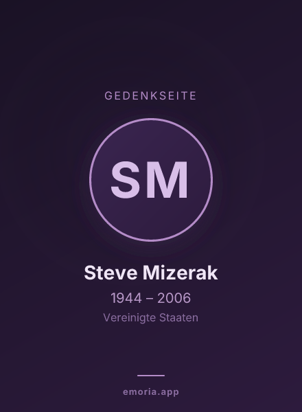 Gedenkportrait von Steve Mizerak
