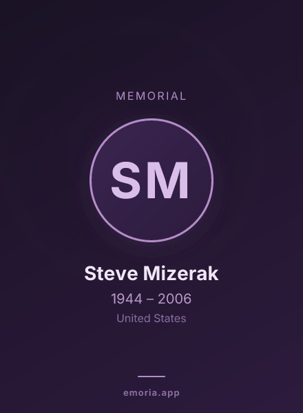 Memorial portrait of Steve Mizerak