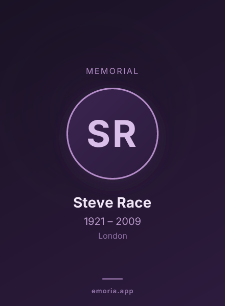 Memorial portrait of Steve Race