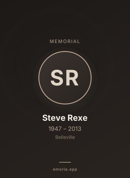 Memorial portrait of Steve Rexe