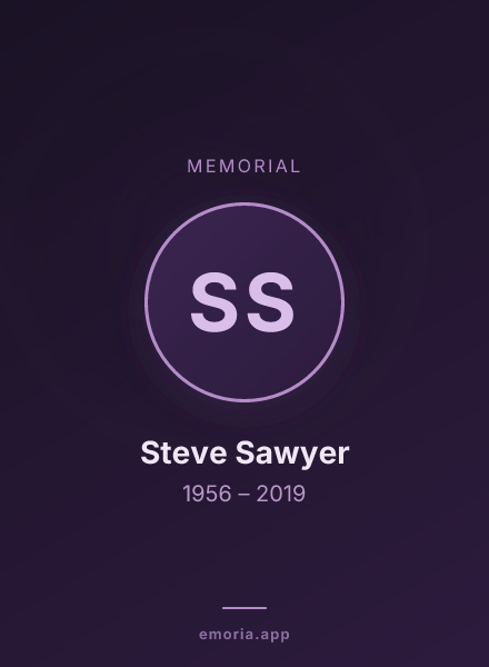 Memorial portrait of Steve Sawyer