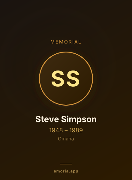 Memorial portrait of Steve Simpson