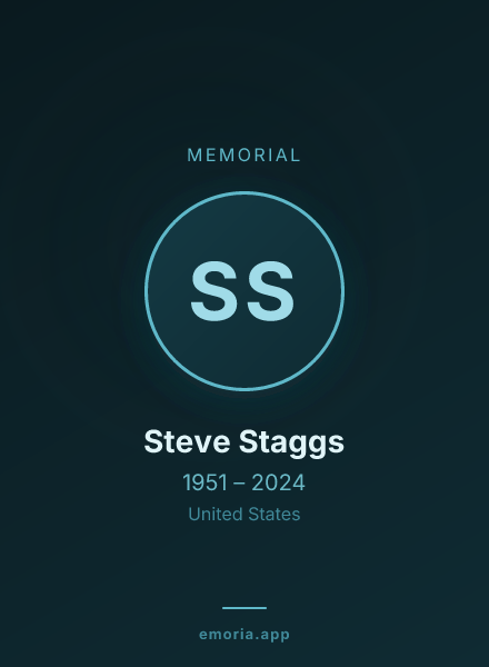 Memorial portrait of Steve Staggs