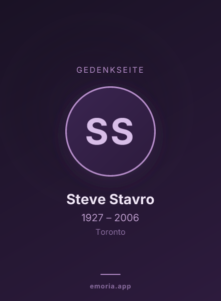 Gedenkportrait von Steve Stavro