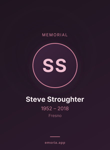 Memorial portrait of Steve Stroughter
