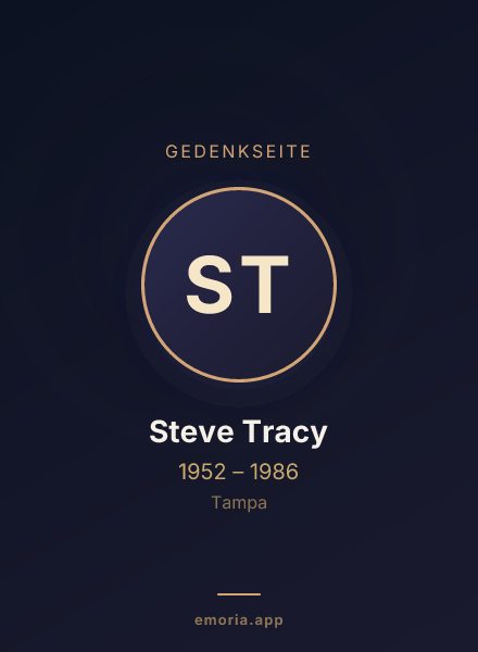 Gedenkportrait von Steve Tracy