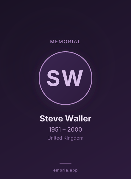 Memorial portrait of Steve Waller